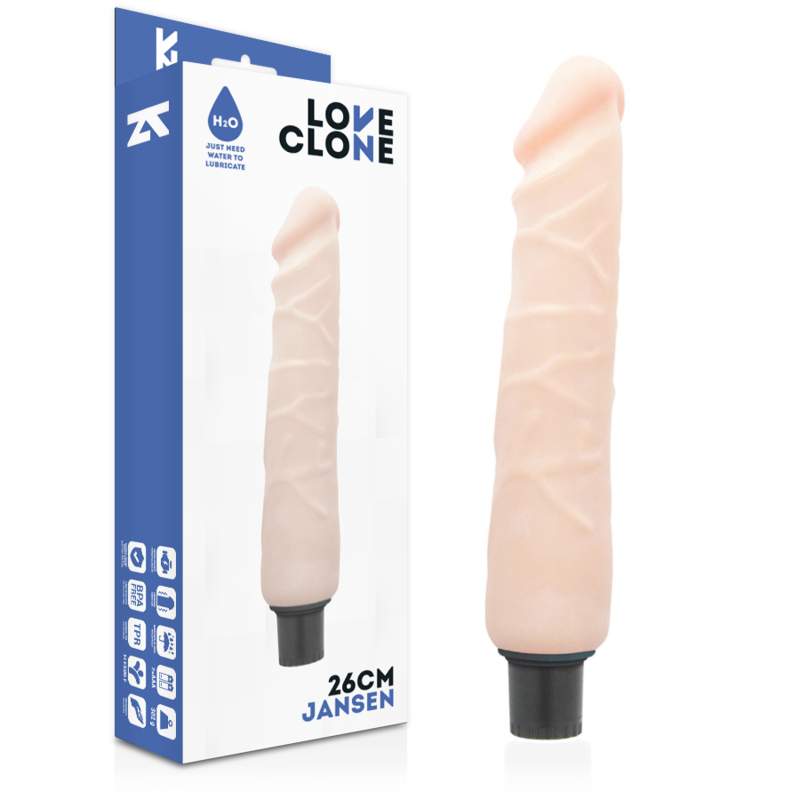 LOVECLONE - JANSEN WIBRATOR SAMOLUBRYKACYJNY 26 CM -O- 4,2 CM