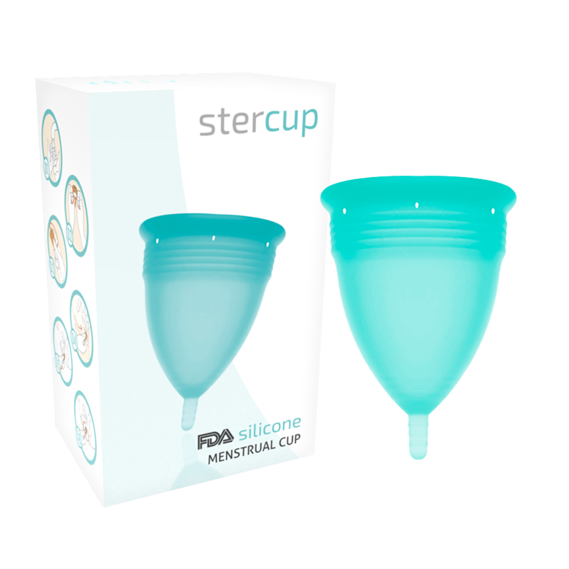 STERCUP - silikonowy kubek menstruacyjny FDA w kolorze akwamaryny - rozmiar L