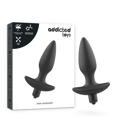 ADDICTED TOYS - MASAŻER PLUG ANALNY Z WIBRACJĄ CZARNY