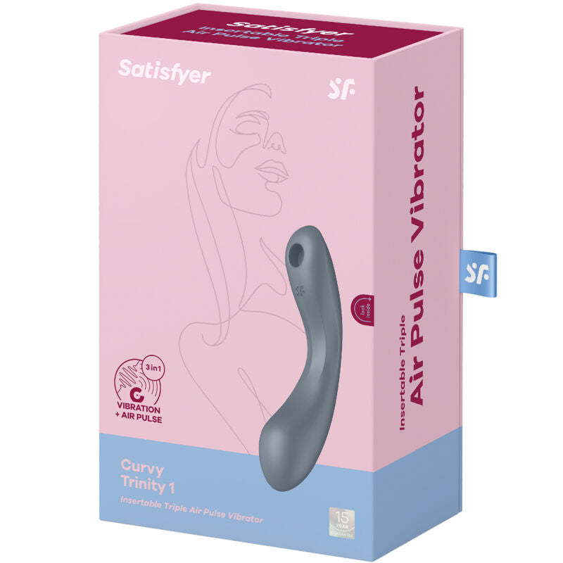 SATISFYER - CURVE TRINITY 1 WIBRACJE PULSUJĄCE POWIETRZE CZERWONE