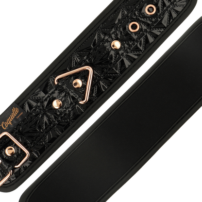 COQUETTE CHIC DESIRE - KAJDANKI PREMIUM Z PODSZEWKĄ Z NEOPRENU W KOLORZE CZARNYM