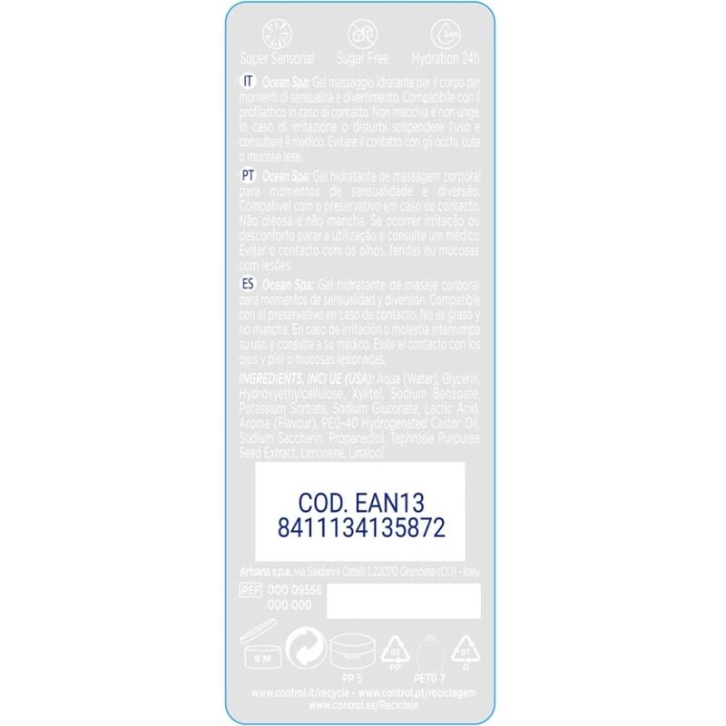 KONTROLA - 2 W 1 MASAŻ I PRZYJEMNOŚĆ MORZE ŚRÓDZIEMNE 200 ML