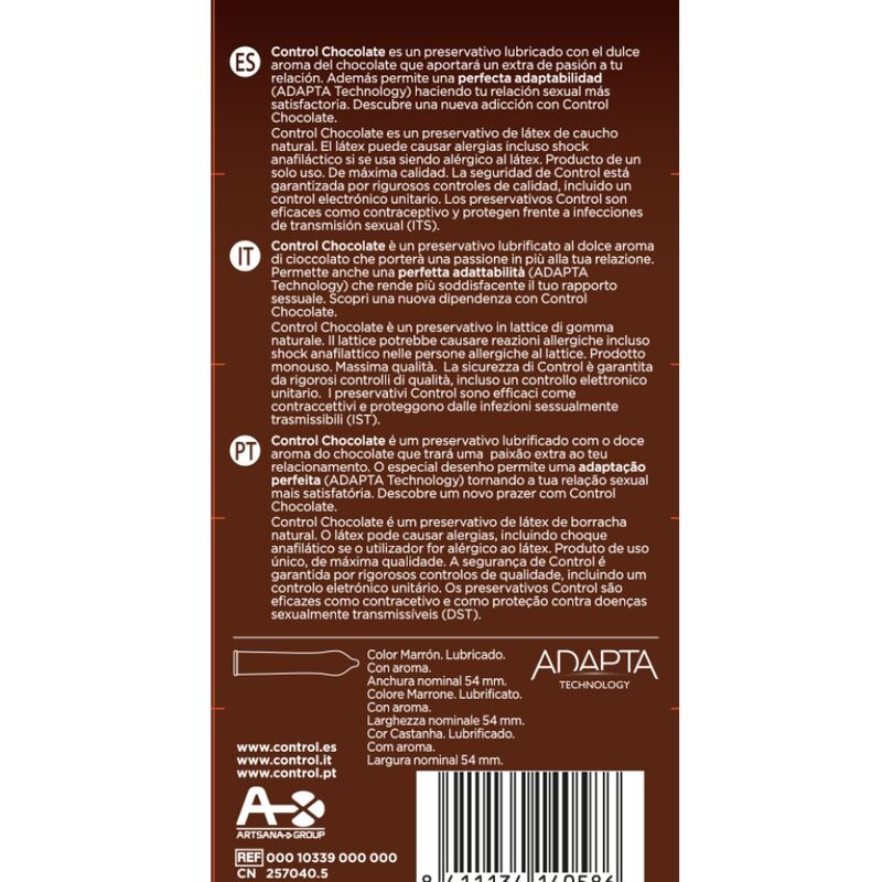 KONTROLA - PREZERWATYWY ADAPTA CHOCOLATE 12 SZTUK