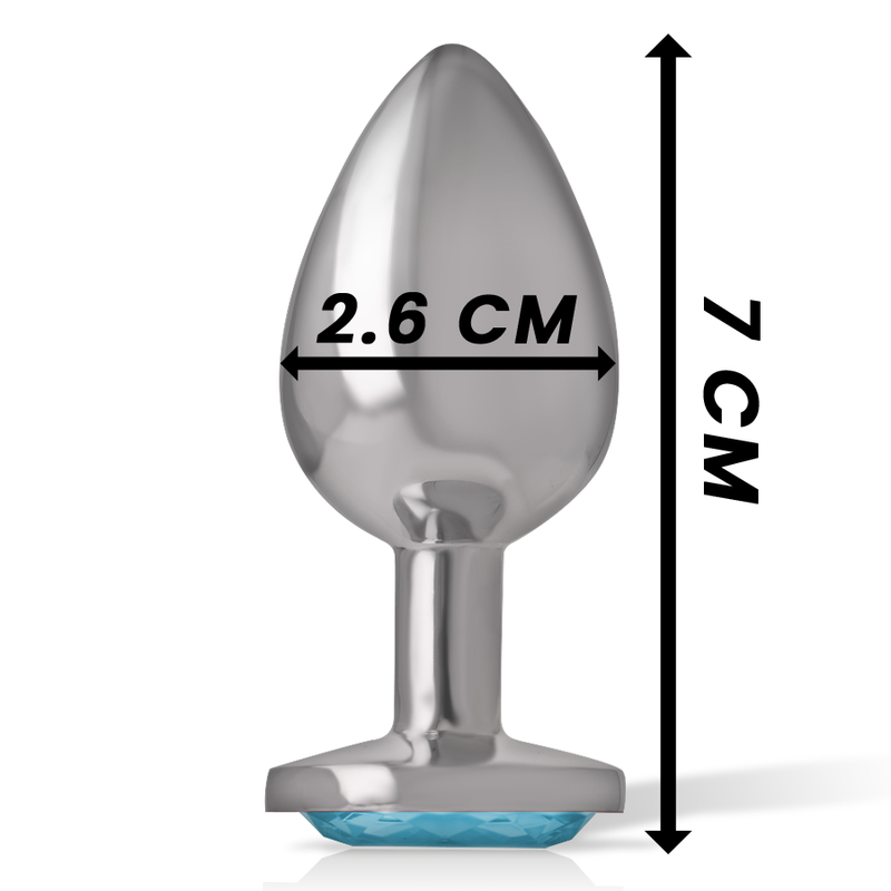 INTENSE - ALUMINIOWY METALOWY KOREK ANALNY NIEBIESKI ROZMIAR SERCE S