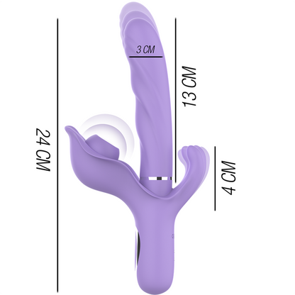 INTENSE - BILLIE RECHARGEABLE MULTIFUNCTION VIBRATOR STIMULATING WAVES WITH PURPLE PUSH BUTTON
