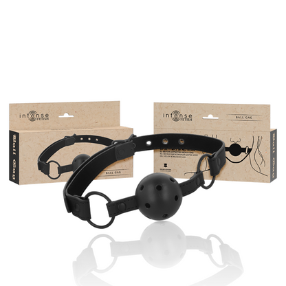 INTENSYWNY - FETYSZOWY WEGAŃSKI SKÓRZANY KNEBEL KULKOWY