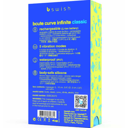 B SWISH - BCUTE CURVE INFINITE CLASSIC WIBRATOR AKUMULATOROWY NIEBIESKI SILIKON