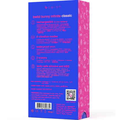 B SWISH - BWILD BUNNY INFINITE CLASSIC WIBRATOR AKUMULATOROWY NIEBIESKI SILIKON