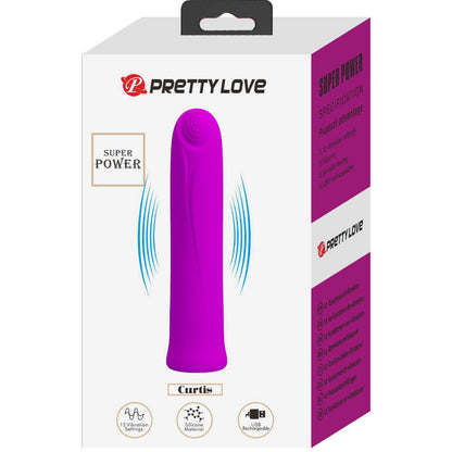 PRETTY LOVE - CURTIS MINI SUPER POWER WIBRATOR 12 FIOLETOWYCH SILIKONOWYCH WIBRACJI
