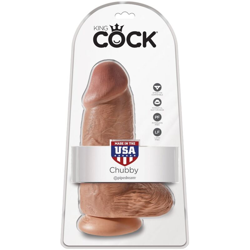 KING COCK - PUSZYSTY REALISTYCZNY PENIS 23 CM KARMEL
