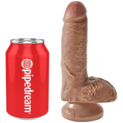 KING COCK - REALISTYCZNY PENIS Z JĄDRAMI 13,2 CM KARMEL