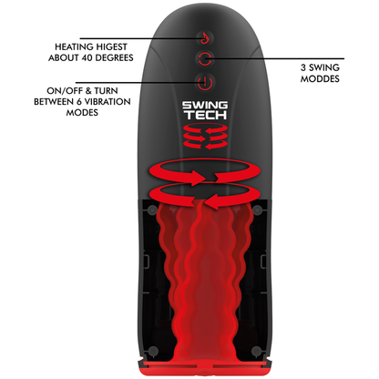 JAMYJOB - MASTURBATOR Z EFEKTEM GRZEWCZYM SWING-R, TECHNOLOGIĄ SWING I WIBRACJĄ