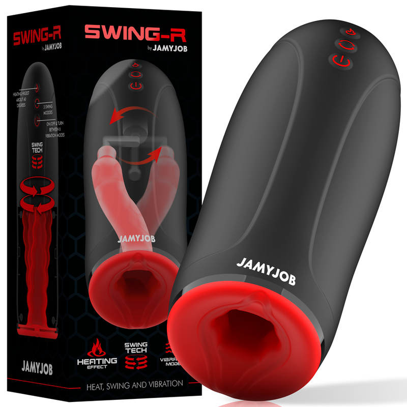 JAMYJOB - MASTURBATOR Z EFEKTEM GRZEWCZYM SWING-R, TECHNOLOGIĄ SWING I WIBRACJĄ