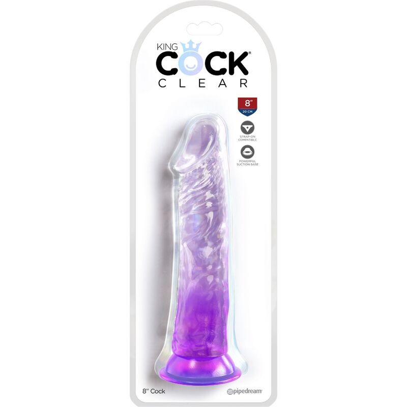 KING COCK - PRZEŹROCZYSTY REALISTYCZNY PENIS 19,7 CM FIOLETOWY