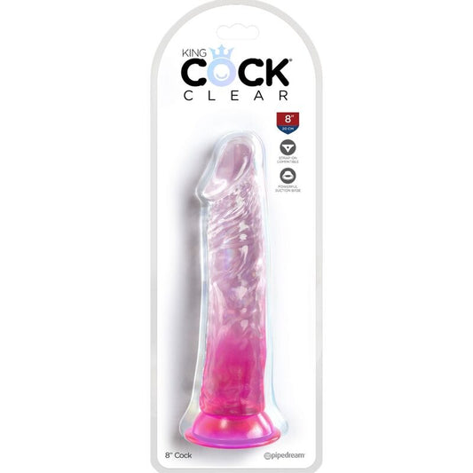 KING COCK - PRZEŹROCZYSTY REALISTYCZNY PENIS 19,7 CM RÓŻOWY