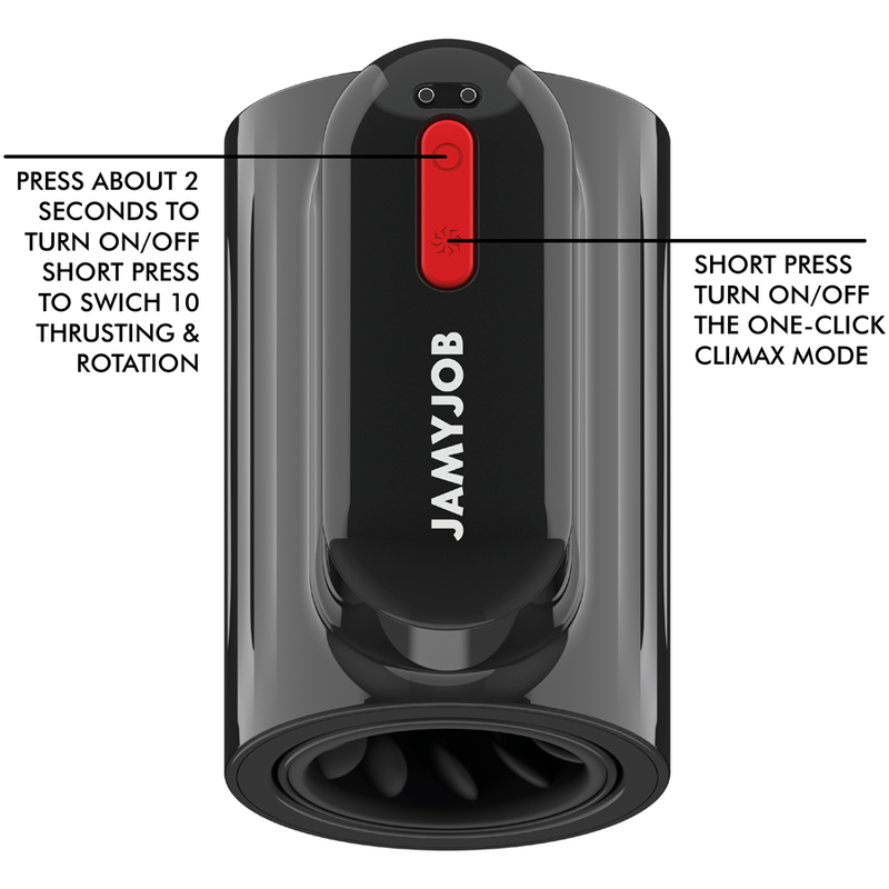 JAMYJOB - MASTURBATOR Z TECHNOLOGIĄ VORTEX THRUSTING I 360-STOPNIOWYM OBROTEM W TRYBIE TURBO