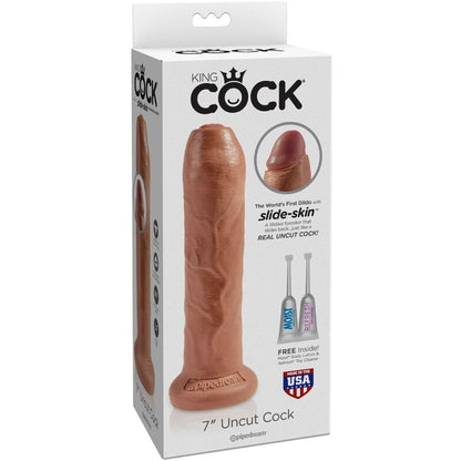 KING COCK - NIEOBCIĘTY REALISTYCZNY PENIS 17,8 CM KARMELOWY