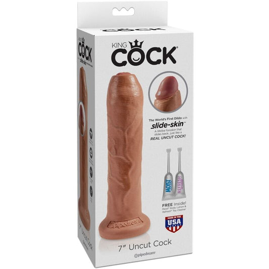 KING COCK - NIEOBCIĘTY REALISTYCZNY PENIS 17,8 CM KARMELOWY