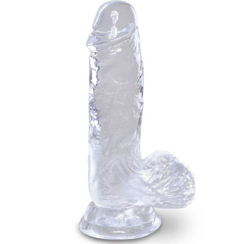 KING COCK - PRZEŹROCZYSTY REALISTYCZNY PENIS Z JĄDRAMI 10,1 CM PRZEŹROCZYSTY