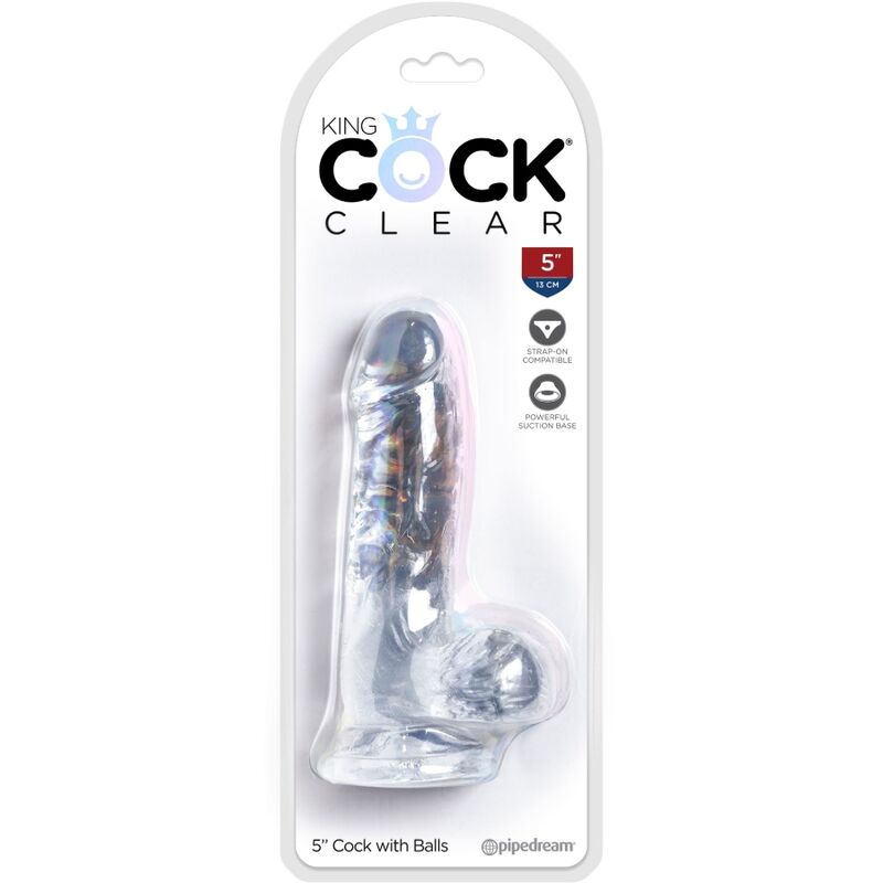 KING COCK - PRZEŹROCZYSTY REALISTYCZNY PENIS Z JĄDRAMI 10,1 CM PRZEŹROCZYSTY