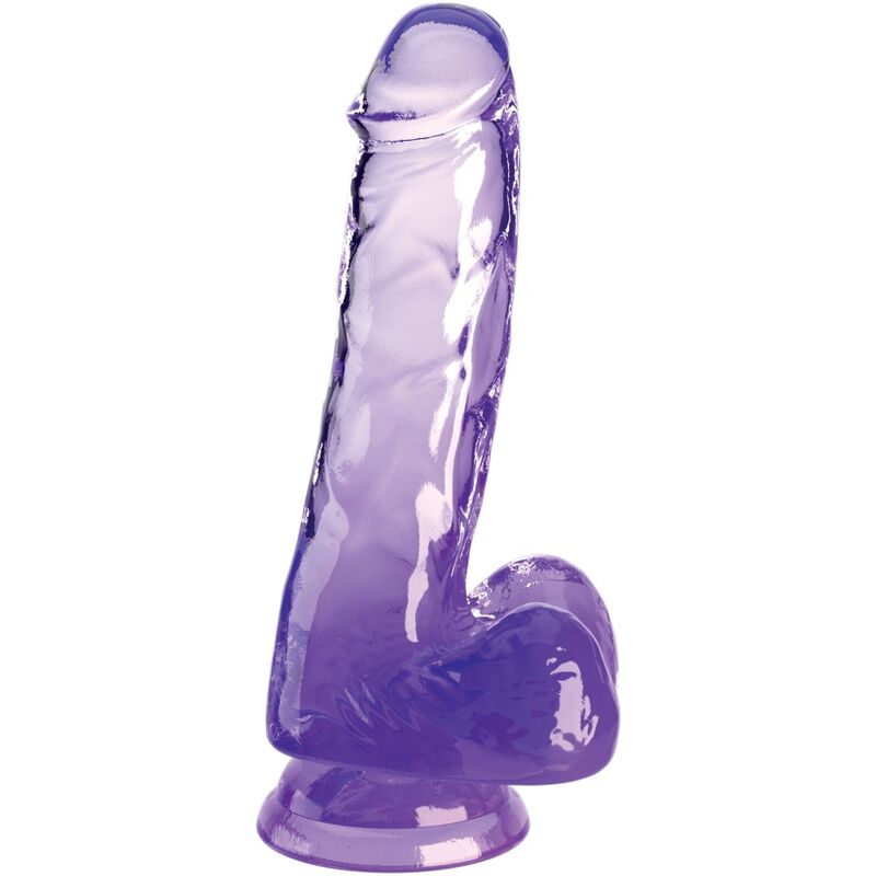 KING COCK - PRZEŹROCZYSTY REALISTYCZNY PENIS Z JĄDRAMI 13,5 CM FIOLETOWY