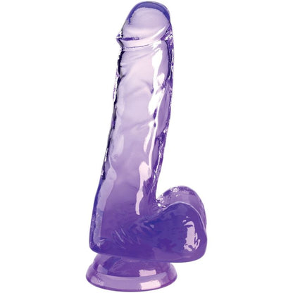 KING COCK - PRZEŹROCZYSTY REALISTYCZNY PENIS Z JĄDRAMI 13,5 CM FIOLETOWY