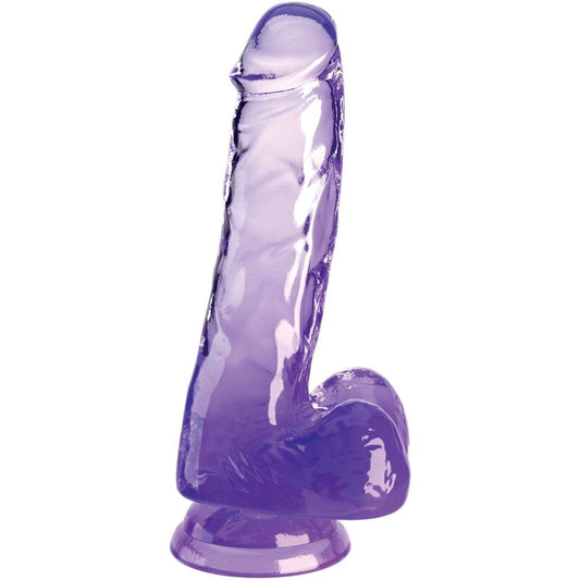 KING COCK - PRZEŹROCZYSTY REALISTYCZNY PENIS Z JĄDRAMI 13,5 CM FIOLETOWY