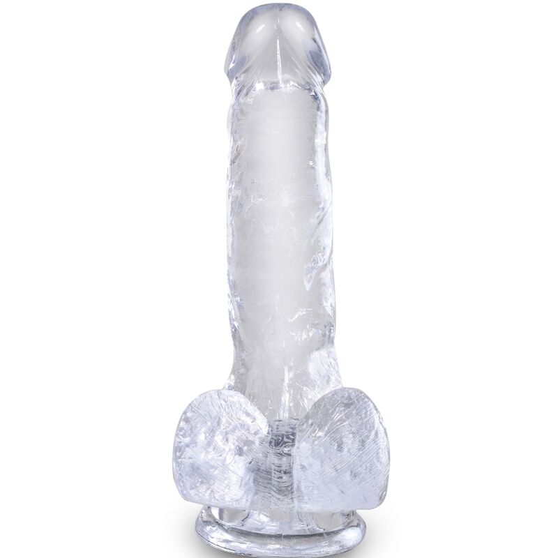 KING COCK - PRZEŹROCZYSTY REALISTYCZNY PENIS Z JĄDRAMI 13,5 CM PRZEŹROCZYSTY