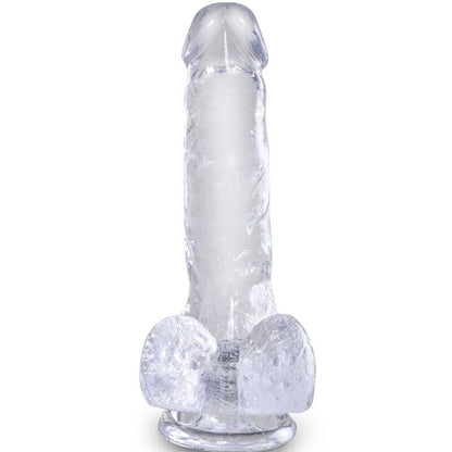 KING COCK - PRZEŹROCZYSTY REALISTYCZNY PENIS Z JĄDRAMI 13,5 CM PRZEŹROCZYSTY