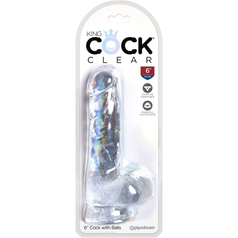 KING COCK - PRZEŹROCZYSTY REALISTYCZNY PENIS Z JĄDRAMI 13,5 CM PRZEŹROCZYSTY