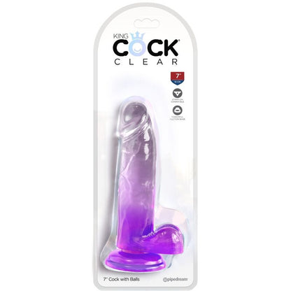KING COCK - PRZEŹROCZYSTY REALISTYCZNY PENIS Z JĄDRAMI 15,2 CM FIOLETOWY