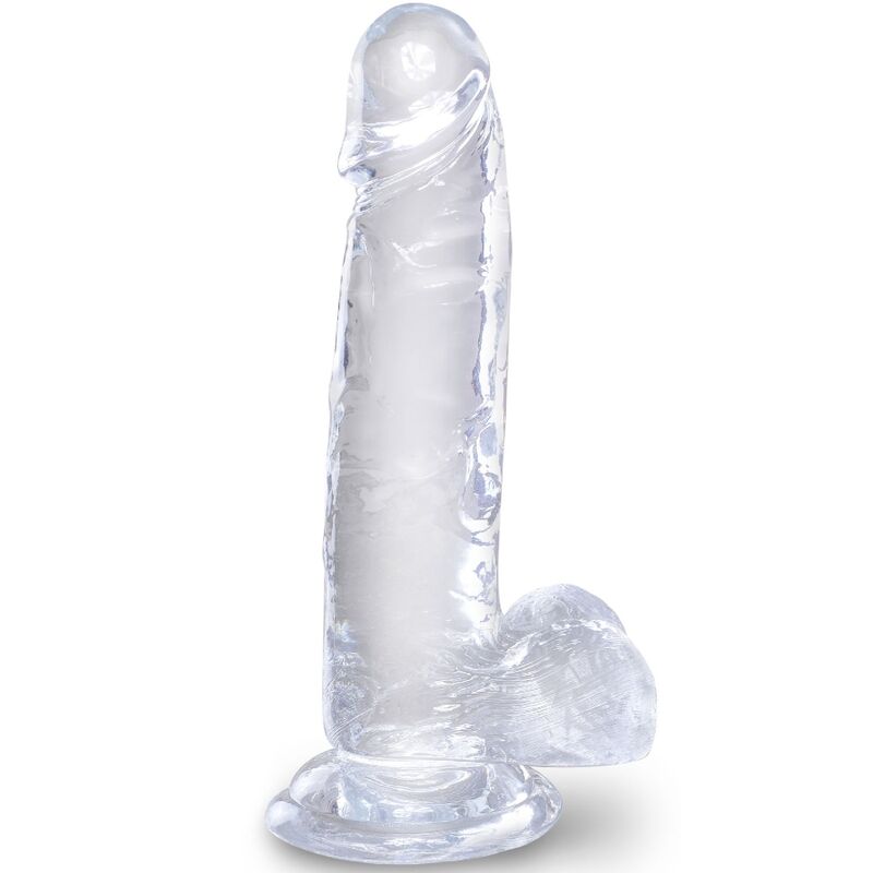 KING COCK - PRZEŹROCZYSTY REALISTYCZNY PENIS Z JĄDRAMI 15,2 CM PRZEŹROCZYSTY