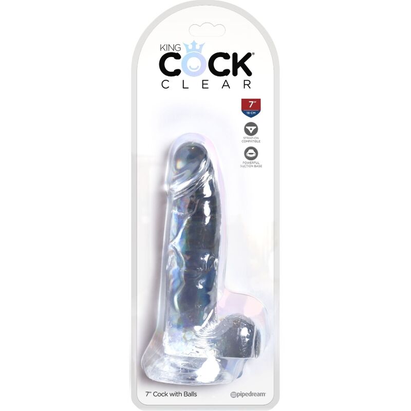 KING COCK - PRZEŹROCZYSTY REALISTYCZNY PENIS Z JĄDRAMI 15,2 CM PRZEŹROCZYSTY