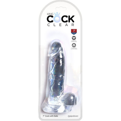 KING COCK - PRZEŹROCZYSTY REALISTYCZNY PENIS Z JĄDRAMI 15,2 CM PRZEŹROCZYSTY