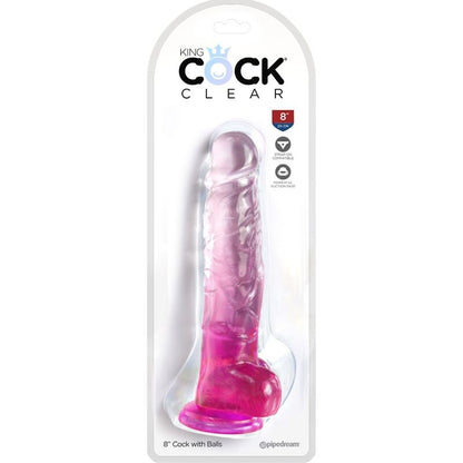 KING COCK - PRZEŹROCZYSTY REALISTYCZNY PENIS Z JĄDRAMI 16,5 CM RÓŻOWY