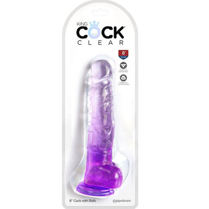 KING COCK - PRZEŹROCZYSTY REALISTYCZNY PENIS Z JĄDRAMI 16,5 CM FIOLETOWY