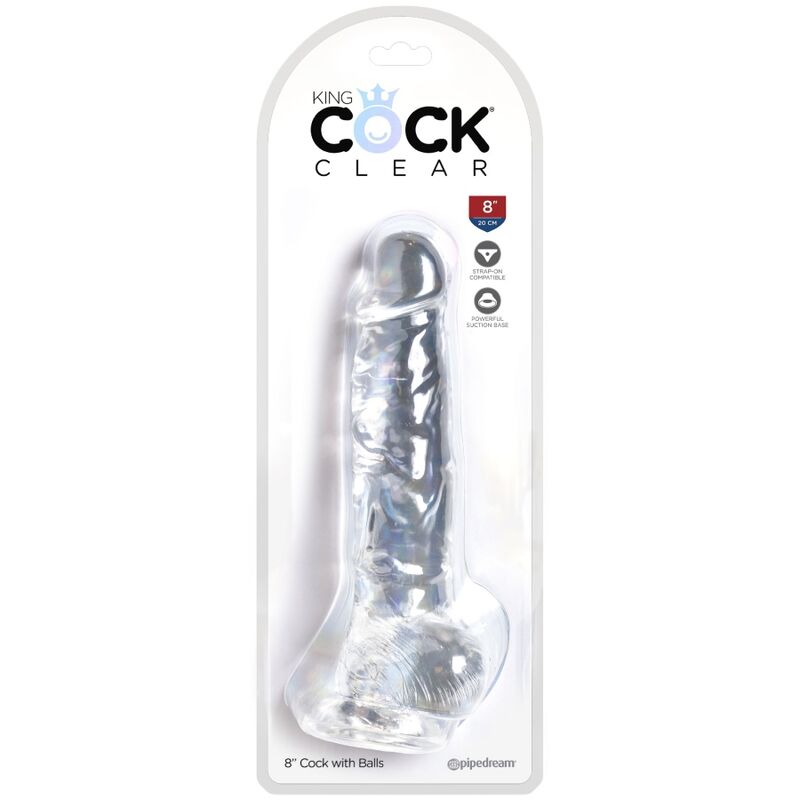 KING COCK - PRZEŹROCZYSTY REALISTYCZNY PENIS Z JĄDRAMI 16,5 CM PRZEŹROCZYSTY