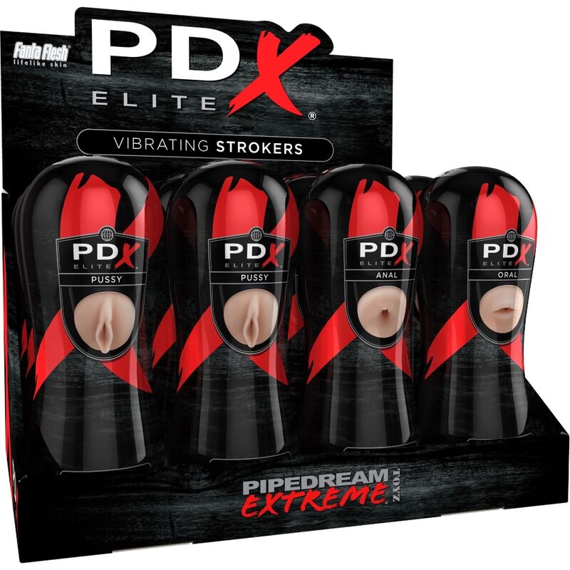 PDX ELITE - ZESTAW STROKER 12 SZTUK: 6X POCHWA, 3X ANO, 3X USTA