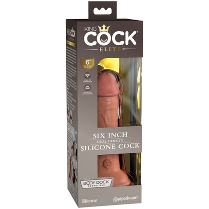 KING COCK - ELITARNEGO REALISTYCZNEGO SILIKONOWEGO DILDO 15,2 CM KARMELOWEGO
