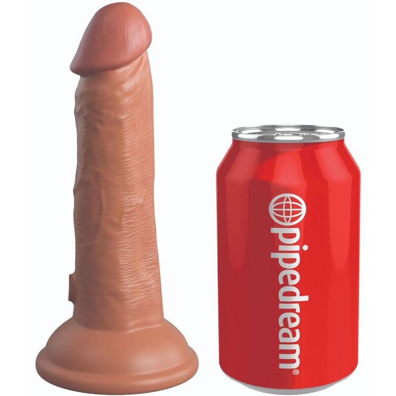 KING COCK - ELITARNEGO REALISTYCZNEGO SILIKONOWEGO DILDO 15,2 CM KARMELOWEGO