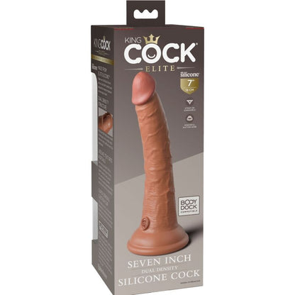 KING COCK - ELITARNEGO REALISTYCZNEGO SILIKONOWEGO DILDO 17,8 CM KARMELOWEGO