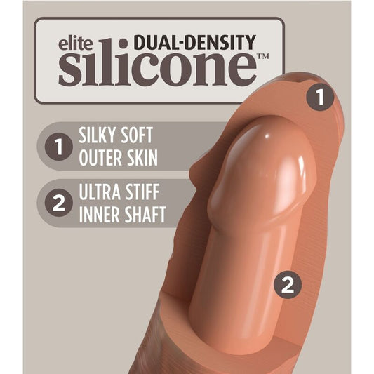 KING COCK - ELITARNEGO REALISTYCZNEGO SILIKONOWEGO DILDO 17,8 CM KARMELOWEGO