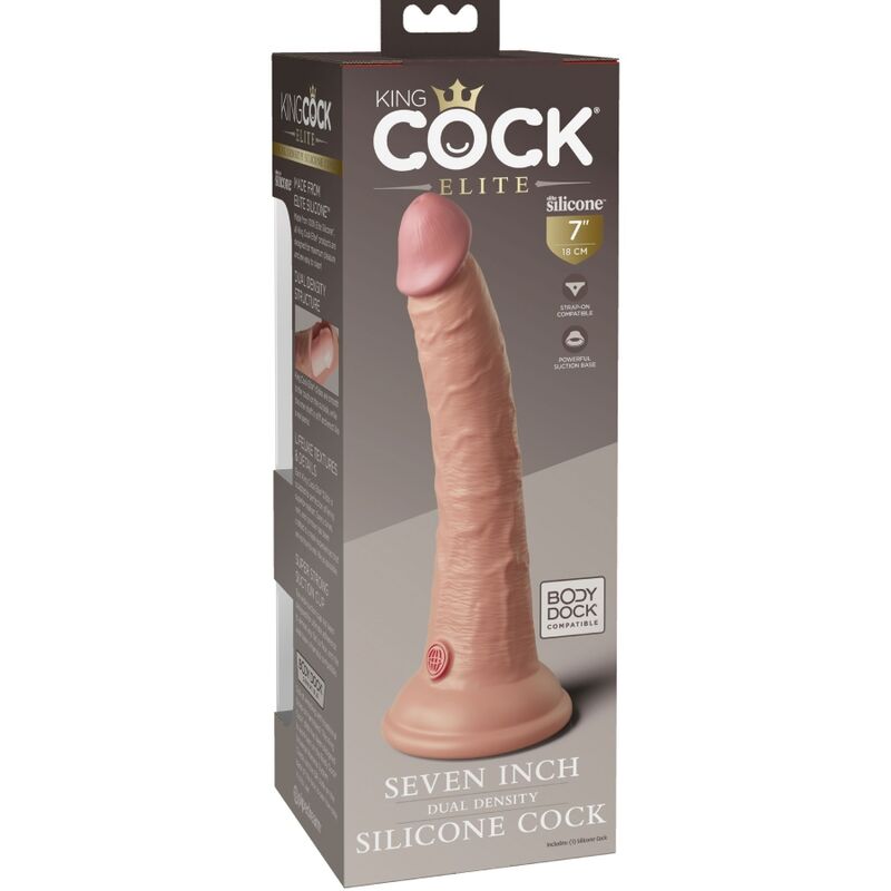 KING COCK - ELITARNEGO REALISTYCZNEGO SILIKONOWEGO DILDO 17,8 CM