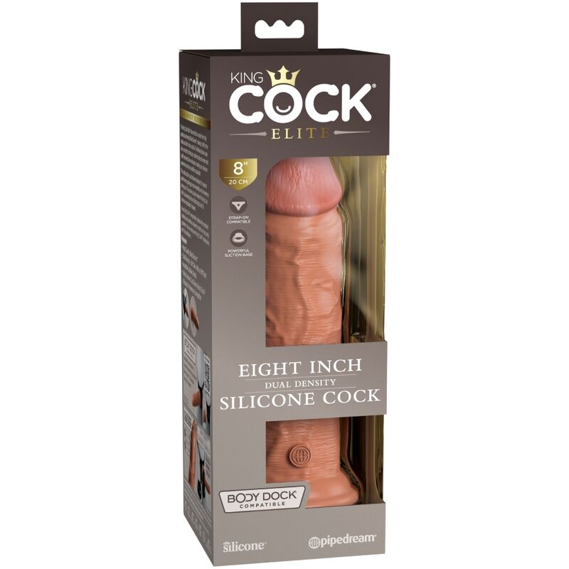 KING COCK - ELITARNEGO REALISTYCZNEGO SILIKONOWEGO DILDO 20,3 CM KARMELOWEGO