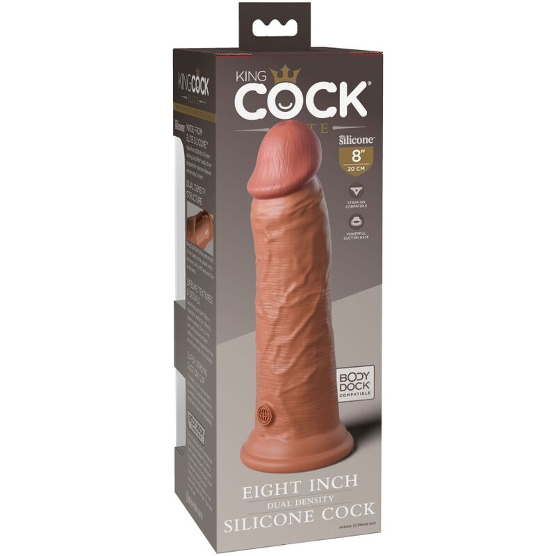KING COCK - ELITARNEGO REALISTYCZNEGO SILIKONOWEGO DILDO 20,3 CM KARMELOWEGO