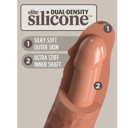 KING COCK - ELITARNEGO REALISTYCZNEGO SILIKONOWEGO DILDO 20,3 CM KARMELOWEGO