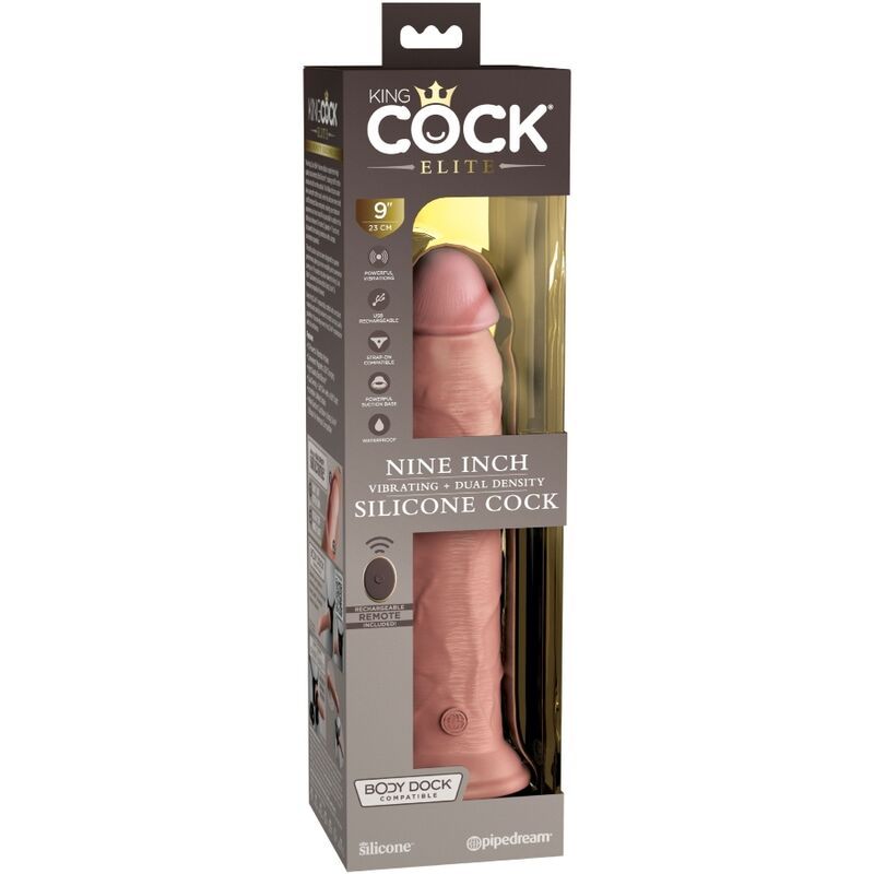 KING COCK - ELITARNY REALISTYCZNY WIBRATOR DILDO Z SILIKONOWYM PILOTEM 23 CM