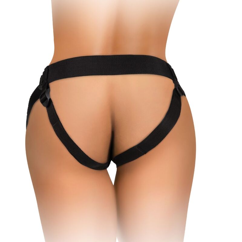 KING COCK - ELITE DELUXE REGULOWANY ZESTAW UPRZĘŻY Z JĄDRAMI I DILDO 20,3 CM