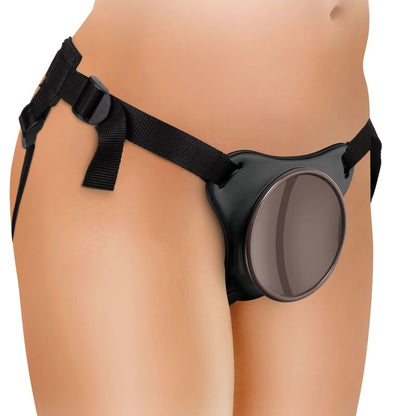 KING COCK - ELITE DELUXE REGULOWANY ZESTAW UPRZĘŻY Z JĄDRAMI I DILDO 20,3 CM