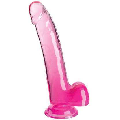 KING COCK - PRZEŹROCZYSTY DILDO Z JĄDRAMI 20,3 CM RÓŻOWY